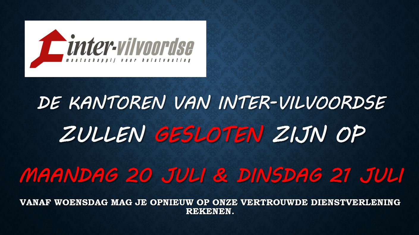 loket gesloten op 20 & 21 juli