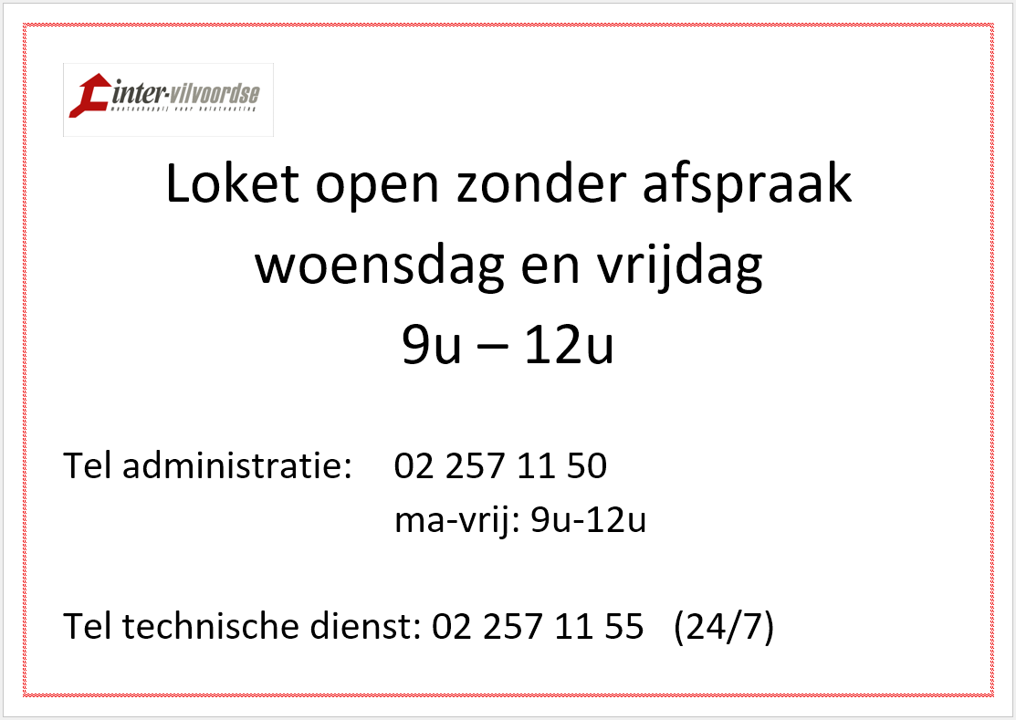openingsuren loket + telefonische bereikbaarheid